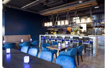 Tables at Penny Blue Restaurant & Bar at The Halston Aparthotel in Carlisle, Cumbria