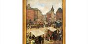 Painting 'Penrith Market 1896' by Emma Watson, on Display at Penrith and Eden Museum in Penrith, Cumbria