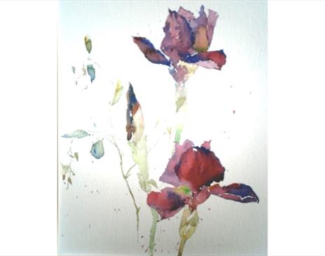 Loose Botanical Watercolours with Lyn Evans at Quirky Workshops at Greystoke Craft Garden & Barns in Greystoke, Cumbria