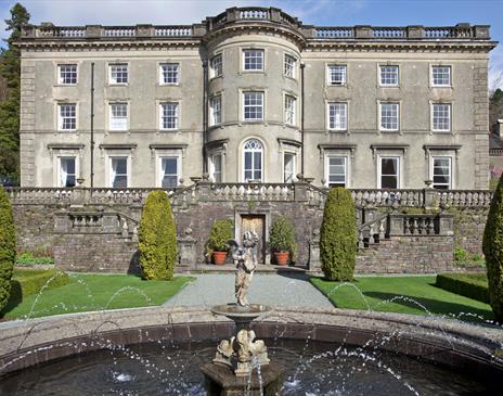 Exterior and Fountain at Rydal Hall near Ambleside, Lake District