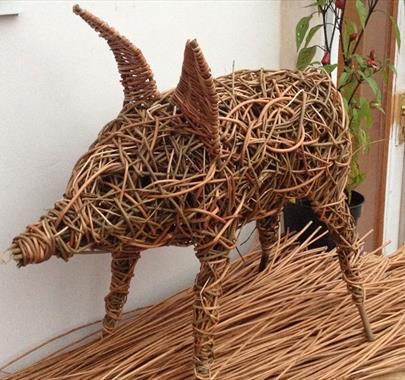 Willow Piglets Made at a Workshop at Rheged in Penrith, Cumbria