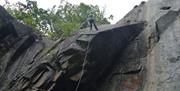Visitor Abseiling with Rock n Ridge in the Lake District, Cumbria