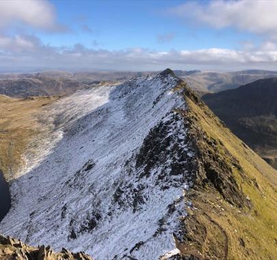 Helvellyn via Striding Edge in the Lake District, Cumbria