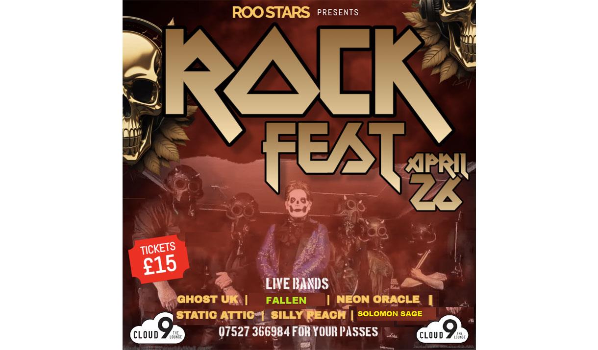 Poster for ROO STARS ROCK FEST in Barrow-in-Furness, Cumbria