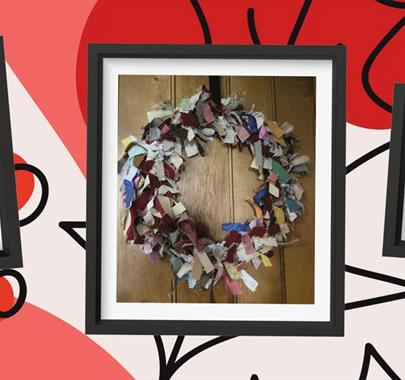 Christmas Rag Wreaths Made at Rosehill Theatre in Whitehaven, Cumbria