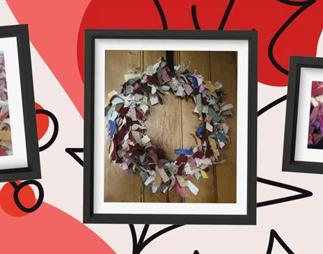 Christmas Rag Wreaths Made at Rosehill Theatre in Whitehaven, Cumbria