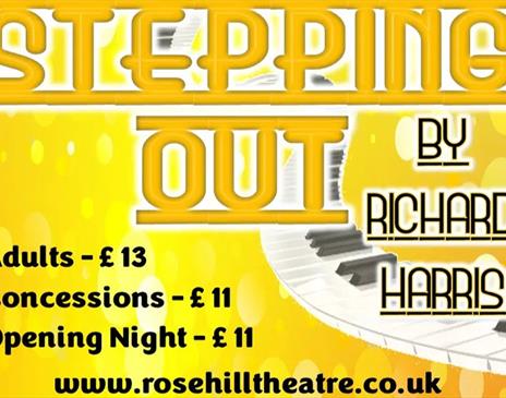 Poster for Whitehaven Theatre Group: Stepping Out at Rosehill Theatre in Whitehaven, Cumbria