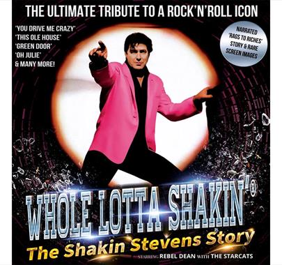Poster for Whole Lotta Shakin' – The Shakin' Stevens Story at Rosehill Theatre in Whitehaven, Cumbria