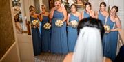 Bride and Bridesmaids at Roundthorn Country House in Penrith, Cumbria
