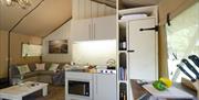 Safari Tent kitchen - Skelwith Fold Caravan Park