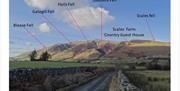 Annotated Photo Showing the Location of Scales Farm Country Guest House in Relation to nearby Fells