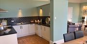 Kitchen, Living and Dining Areas at Shaw End Mansion near Kendal, Cumbria