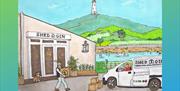Local Artist Draws Owners Andy and Zoe from Shed 1 Distillery in Ulverston, Cumbria