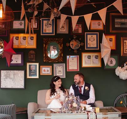 Bride and Groom Celebrate Their Wedding at Shed 1 Distillery in Ulverston, Cumbria