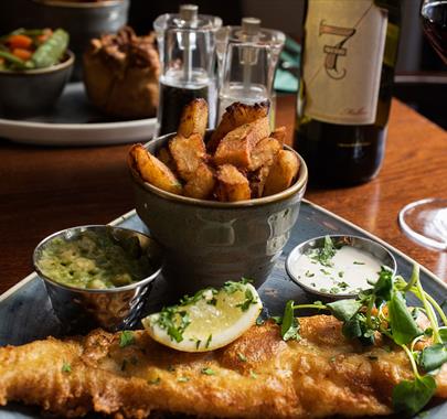 Fish & Chips at The Swan at Grasmere in the Lake District, Cumbria