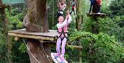 Family at Treetop Trek in Windermere, Lake District