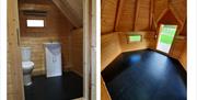 Bathroom and Interior of Camping Cabins at Ullswater Holiday Park in the Lake District, Cumbria