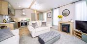 Lounge and Kitchen in Static Caravans at Ullswater Holiday Park in the Lake District, Cumbria