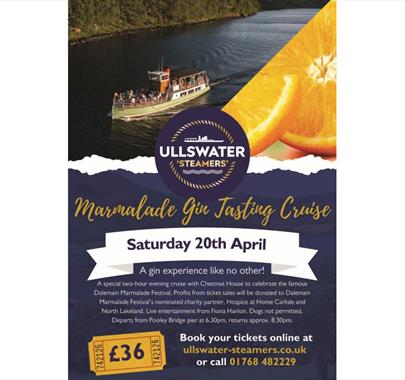 Poster for Marmalade Gin Tasting Cruise with Ullswater 'Steamers' in Ullswater, Lake District