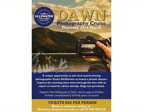 Flyer for Dawn Photography Cruise with Dawn Photography Cruise in Glenridding, Lake District