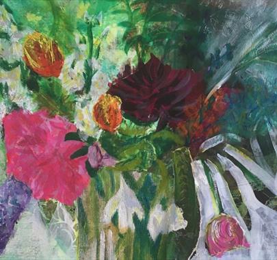 Artwork from the Excelling with Acrylic Paint with Catherine MacDiarmid Workshop at Rheged in Penrith, Cumbria
