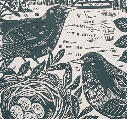 Artwork from the Wildlife Themed Introduction to Linocut with Sue Rowland Workshop at Rheged in Penrith, Cumbria