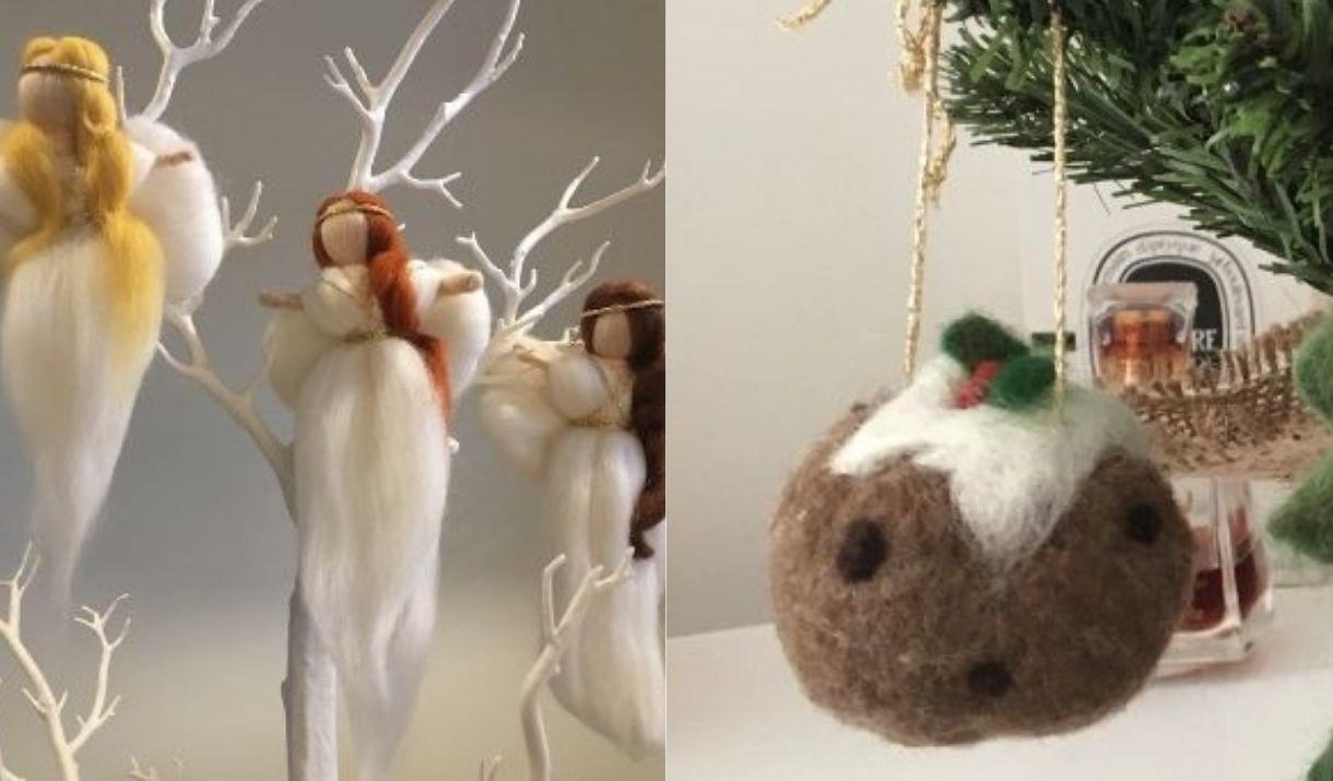 Needle-felted Christmas Tree Decorations with Hanne Crank