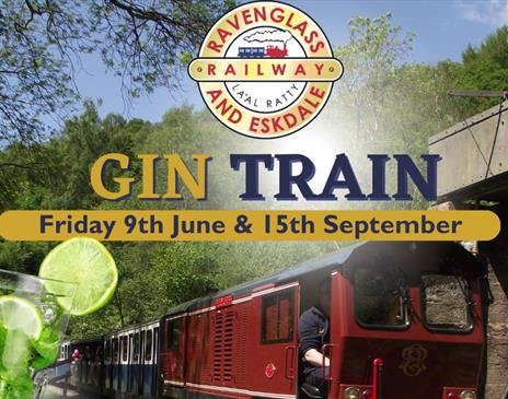 Advert for Gin Train Evening at the Ravenglass & Eskdale Railway in Ravenglass, Cumbria