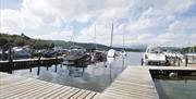 Boats Docked at White Cross Bay Holiday Park in Windermere, Lake District
