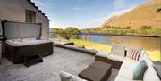 Outdoor Seating and Hot Tub at Waternook on Ullswater, Lake District
