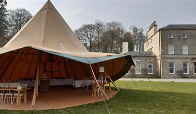 Wedding tent at Brathay Trust in Ambleside, Lake District