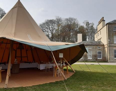 Wedding tent at Brathay Trust in Ambleside, Lake District