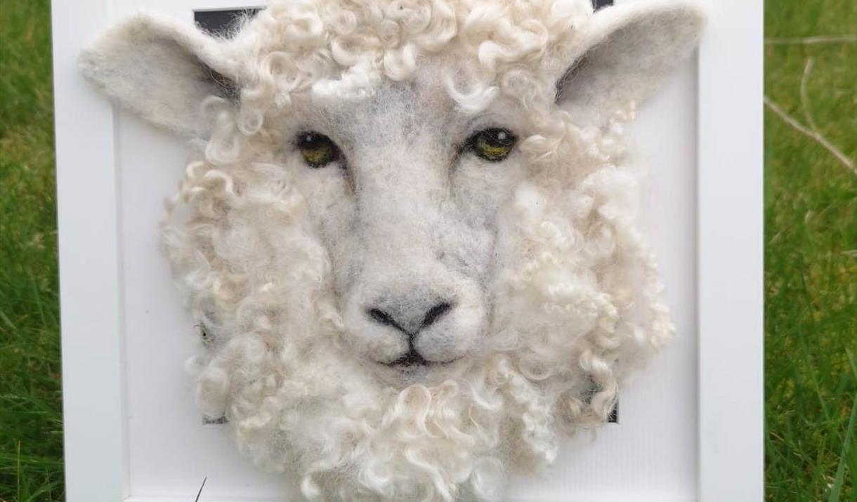 Needelfelt a Sheep Portrait: 'The Cheviot' - with Helen Hammond. A Quirky Workshop near Penrith