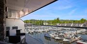 Views from an Apartment Balcony of the Marina at Windermere Marina Village in Bowness-on-Windermere, Lake District