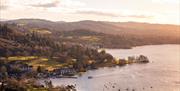 Aerial View of Lake Windermere in the Lake District, Cumbria