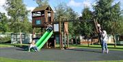 Playground and family friendly accommodation at Woodclose Caravan Park in Kirkby Lonsdale, Cumbria