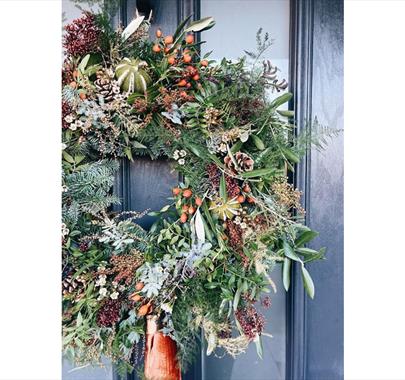 Luxury Wreath Made With Forage And Foliage at Brewery Arts in Kendal, Cumbria