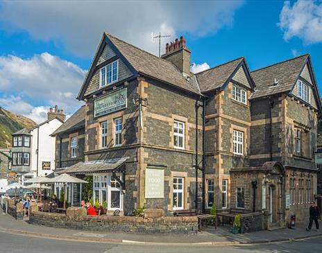 Exterior and Outdoor Seating at The Yewdale Inn in Coniston, Lake District