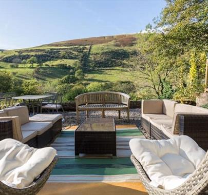 Outdoor Seating at St Marks Stays for the Lake District Yoga and Ayurveda Retreat in Cautley, Cumbria