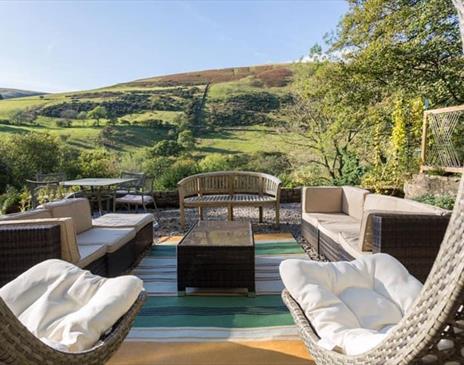 Outdoor Seating at St Marks Stays for the Lake District Yoga and Ayurveda Retreat in Cautley, Cumbria