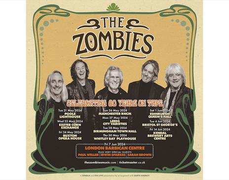 Tour Poster for The Zombies: Celebrating 60 Years On Tape, for a Performance at Brewery Arts in Kendal, Cumbria on June 14th