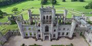 Aerial Shot of the Ruins at Lowther Castle & Gardens in Lowther, Lake District