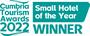 WINNER - Small Hotel of the Year - Cumbria Tourism Awards 2022