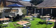 Outdoor seating area at the Blue Bell in Dalston, Cumbria
