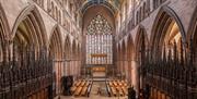 Interior and Nave of Carlisle Cathedral in Carlisle, Cumbria