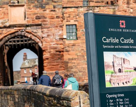 Signage and Entrance to Carlisle Castle in Carlisle, Cumbria