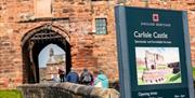 Signage and Entrance to Carlisle Castle in Carlisle, Cumbria