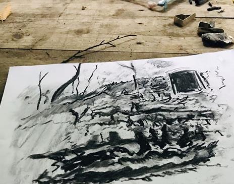 Charcoal Making And Drawing