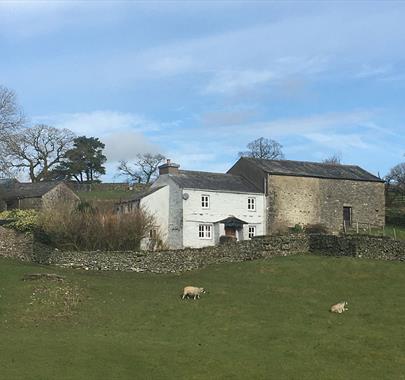 Exterior and Sheep at Drawell Cottage near Sedbergh, Cumbria