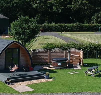 Luxury glamping pod at Low Moor Head